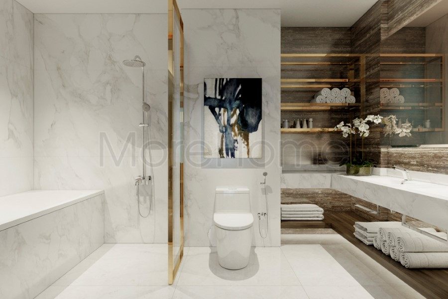 Thiết kế nội thất phòng tắm, nhà vệ sinh căn hộ Vinhomes Central Park Tân Cảng